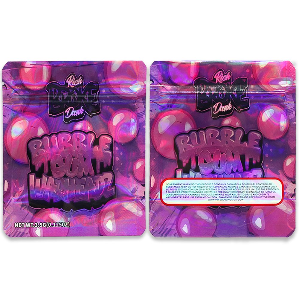 Bubble Gum Warhead Weed Mylar Bags 3.5 Grams