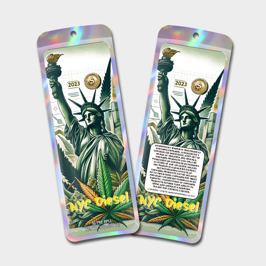 Nyc Diesel 1G Labeled Pre-Roll Mylar Bags