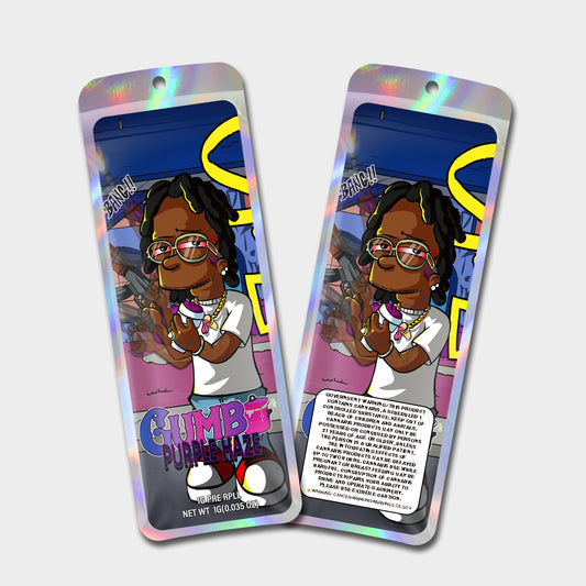 Gumb Purple Haze 1G Labeled Pre-Roll Mylar Bags