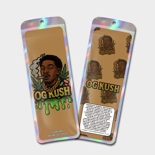 Og Kush 1G Labeled Pre-Roll Mylar Bags
