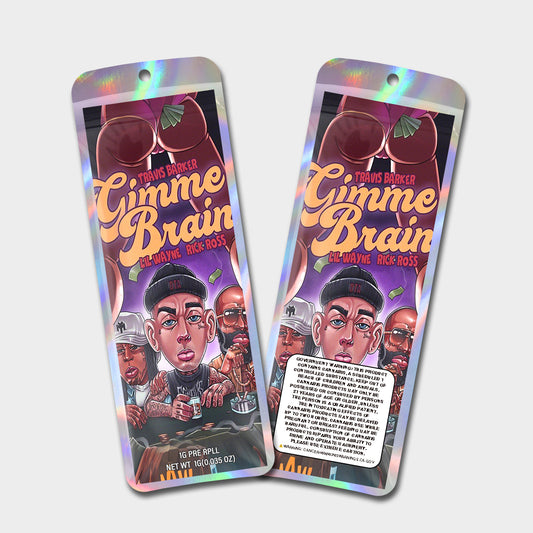 Gimme Brain 1G Labeled Pre-Roll Mylar Bags