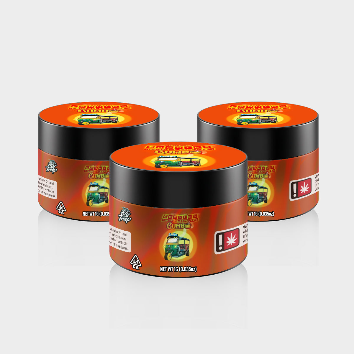 Gumbo 1G PET Jars - Labelled