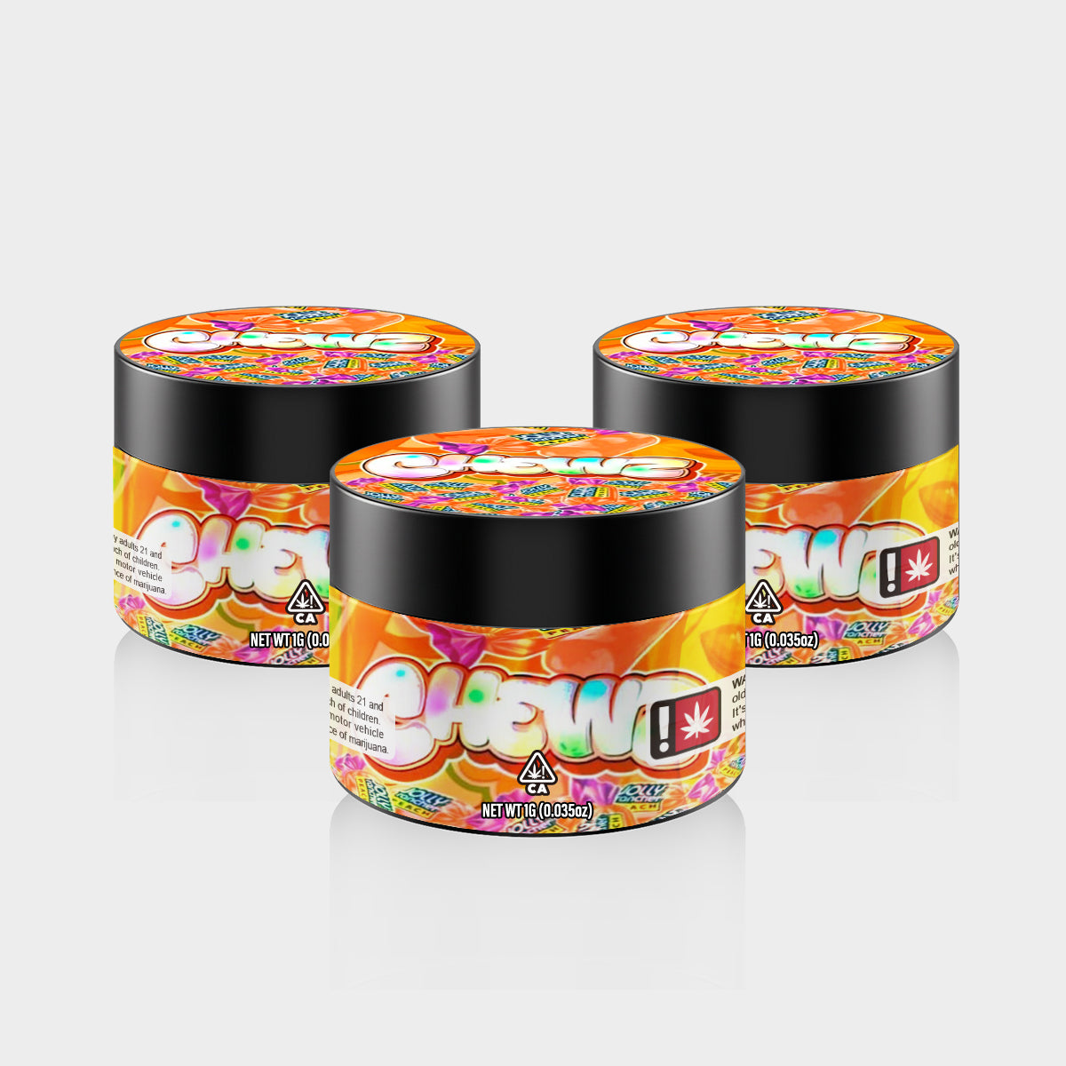 custom cannabis PET jar 1g design