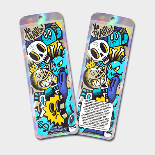 No Thanks 1G Labeled Pre-Roll Mylar Bags