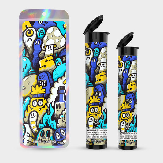 No Thanks 1g 0.5g Labeled Pre-Roll Tubes with Bag