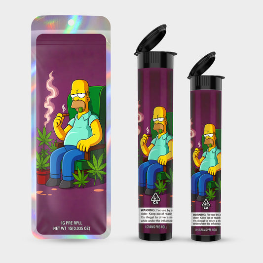 The Simpsons 1g 0.5g Labeled Pre-Roll Tubes with Bag