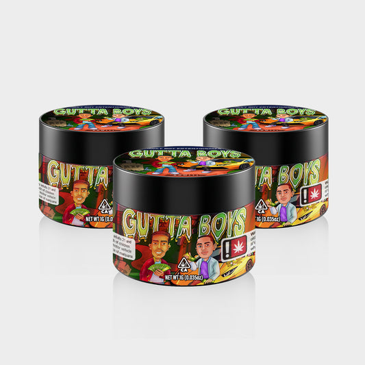 custom cannabis PET jar 1g design