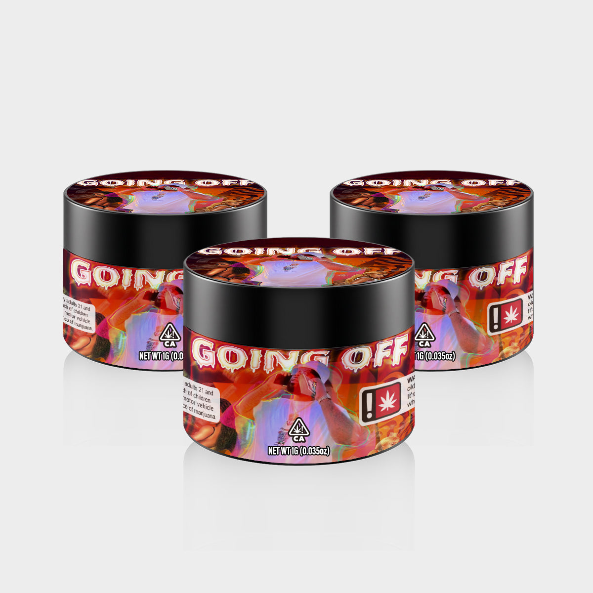 custom cannabis PET jar 1g design