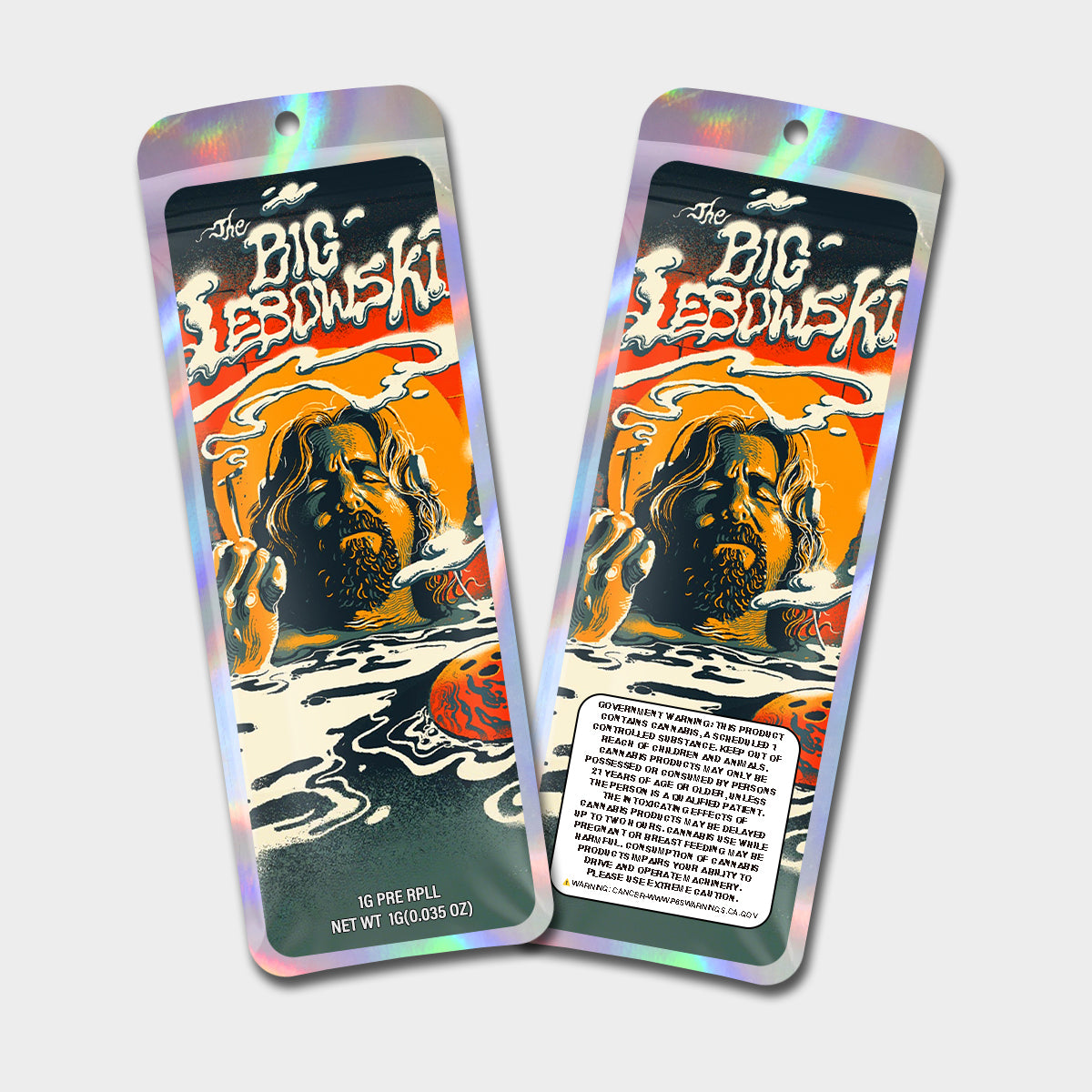 Big Lebowski 1G Labeled Pre-Roll Mylar Bags