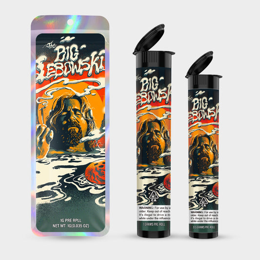 Big Lebowski 1g 0.5g Labeled Pre-Roll Tubes with Bag
