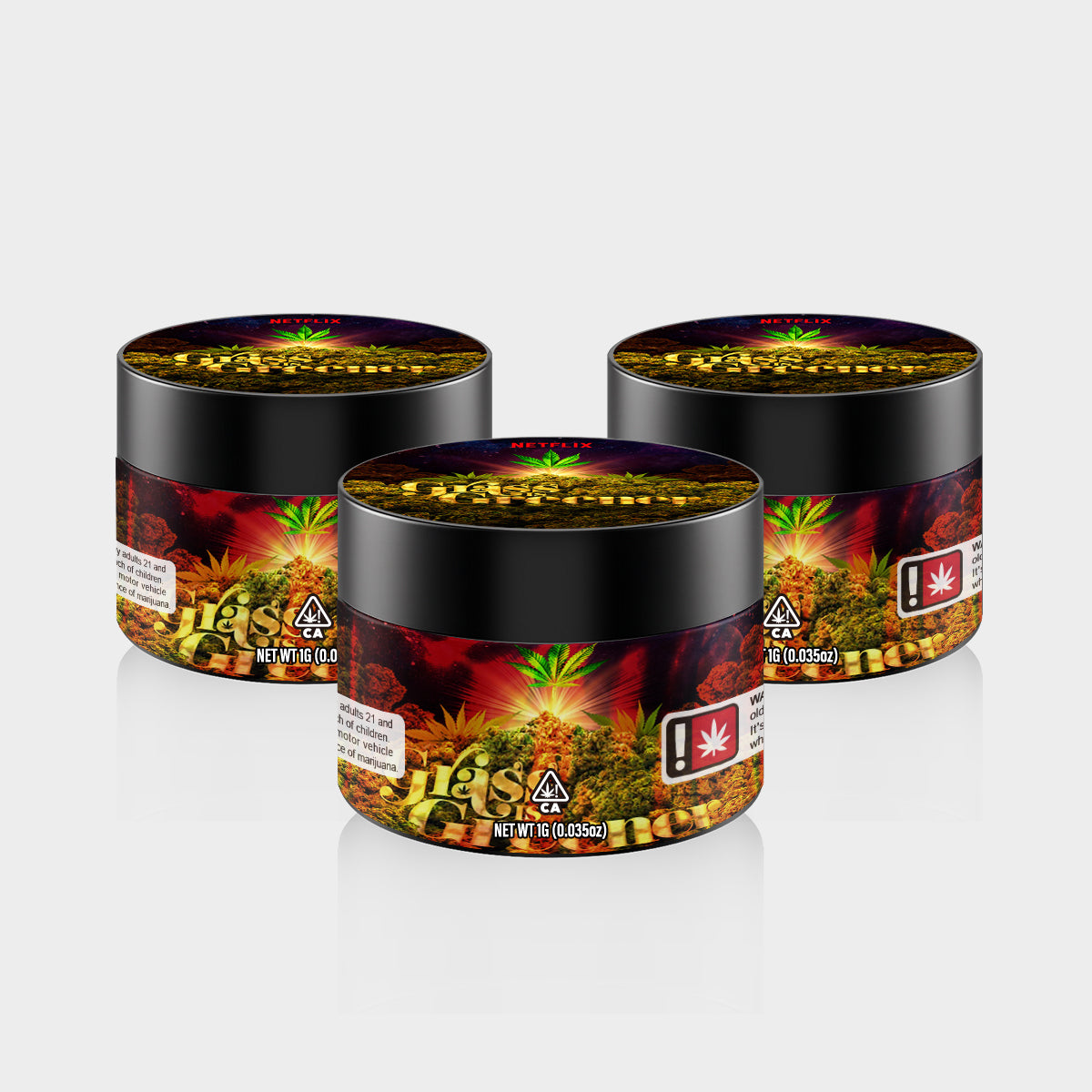 custom cannabis PET jar 1g design