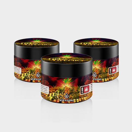 custom cannabis PET jar 1g design
