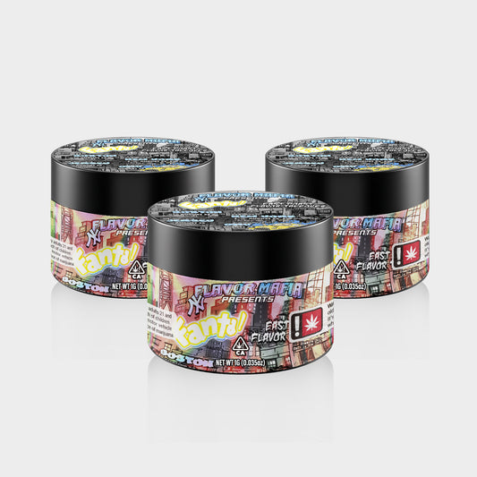 custom cannabis PET jar 1g design