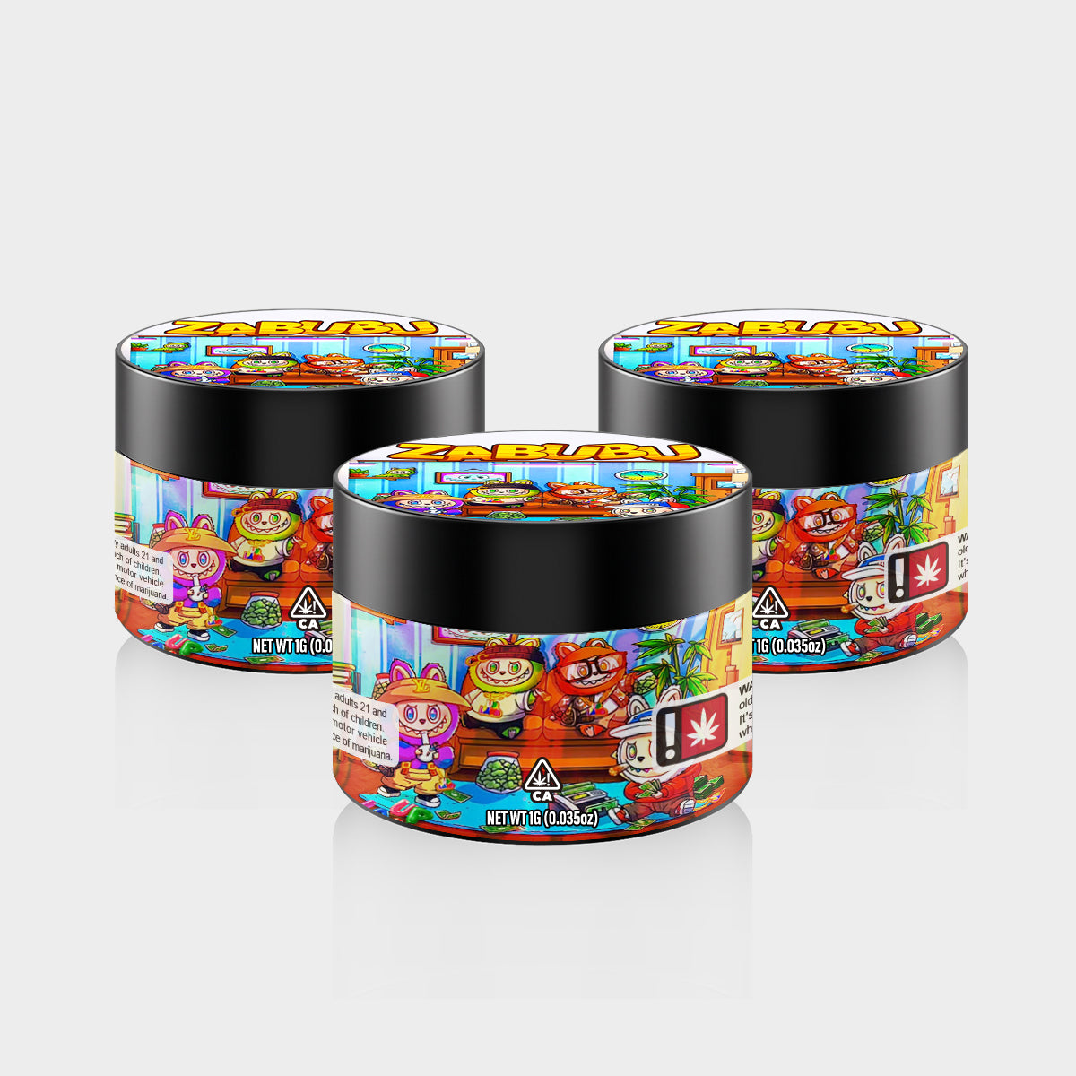 custom cannabis PET jar 1g design