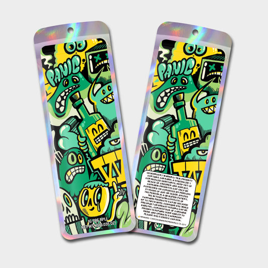 Panic 1G Labeled Pre-Roll Mylar Bags