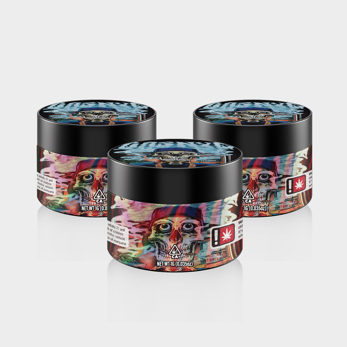 custom cannabis PET jar 1g design