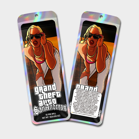 Grand Theft Auto 1G Labeled Pre-Roll Mylar Bags