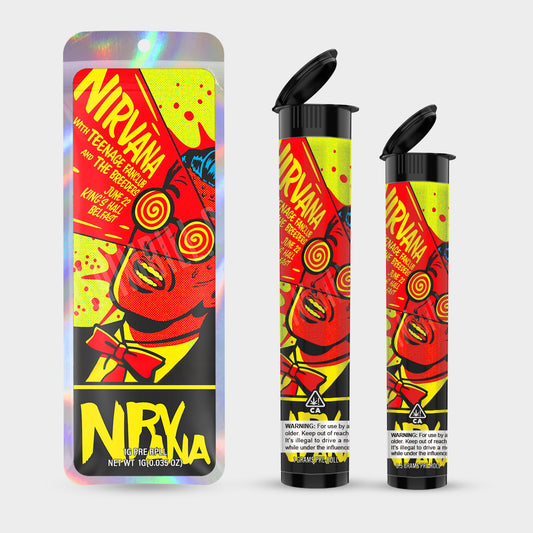 Nirvana 1g 0.5g Labeled Pre-Roll Tubes with Bag