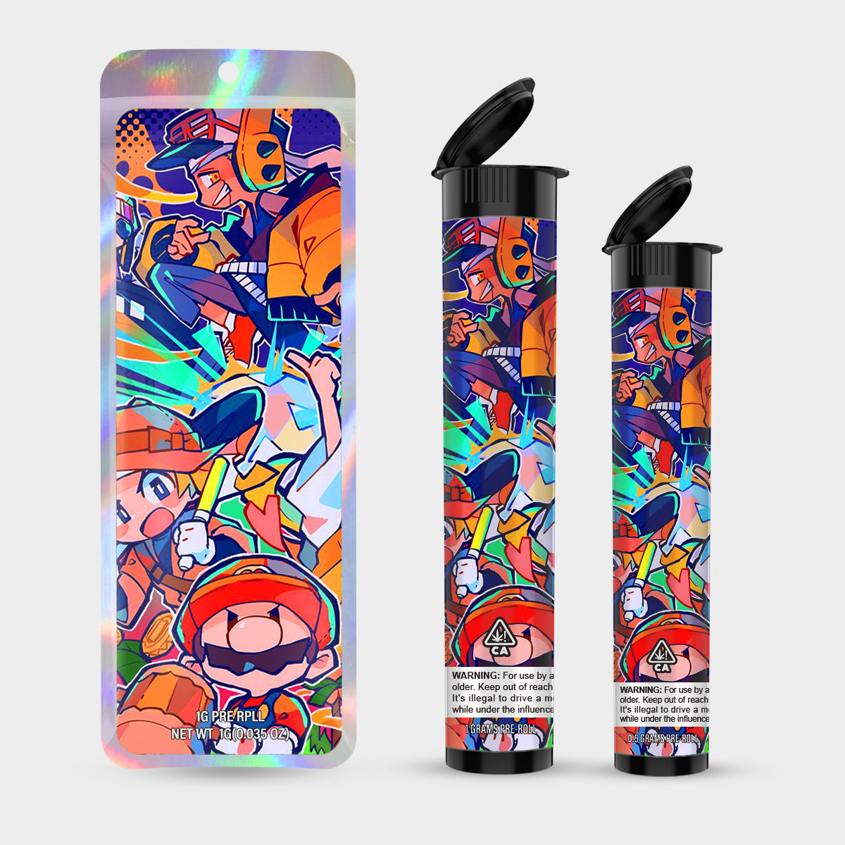 Light 1g 0.5g Labeled Pre-Roll Tubes with Bag