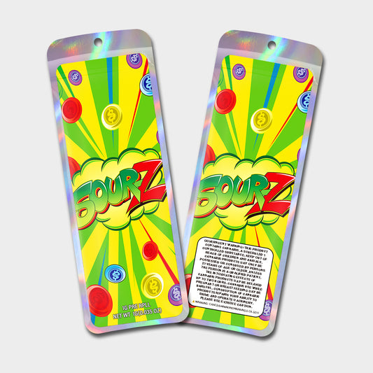 Sourz 1G Labeled Pre-Roll Mylar Bags