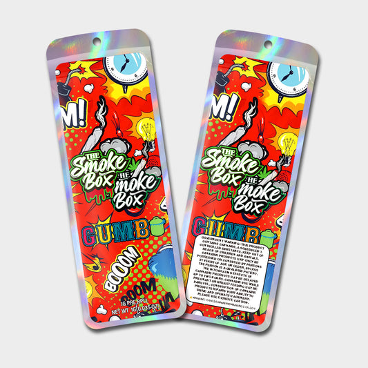 Gumbo Boom 1G Labeled Pre-Roll Mylar Bags