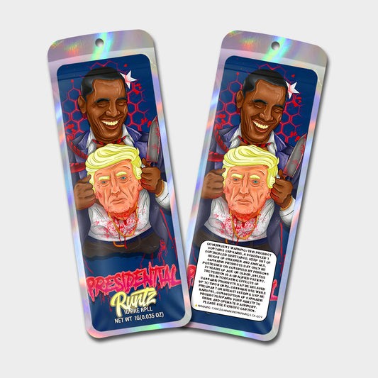 Runtz Presidental 1G Labeled Pre-Roll Mylar Bags