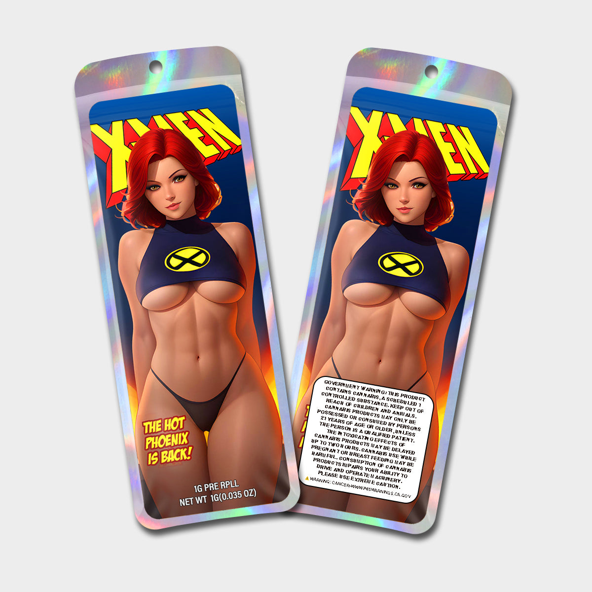 The Phoneix Is Back 1G Labeled Pre-Roll Mylar Bags
