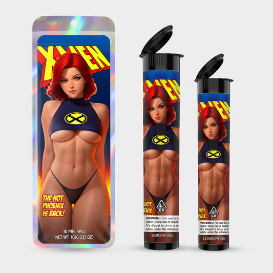 The Phoneix Is Back 1g 0.5g Labeled Pre-Roll Tubes with Bag