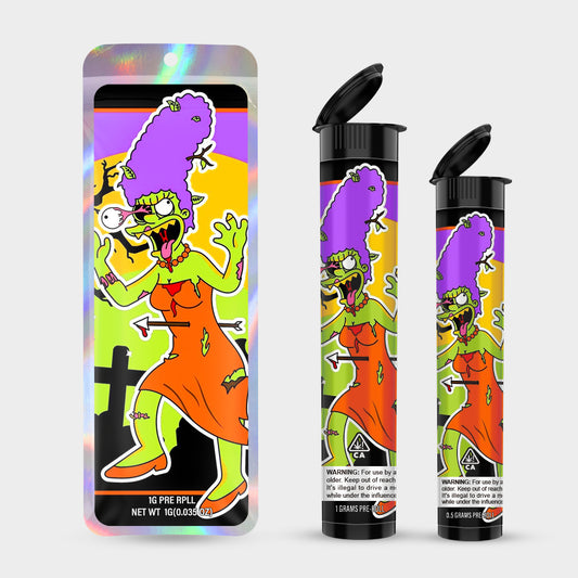 The Simpsons 1g 0.5g Labeled Pre-Roll Tubes with Bag