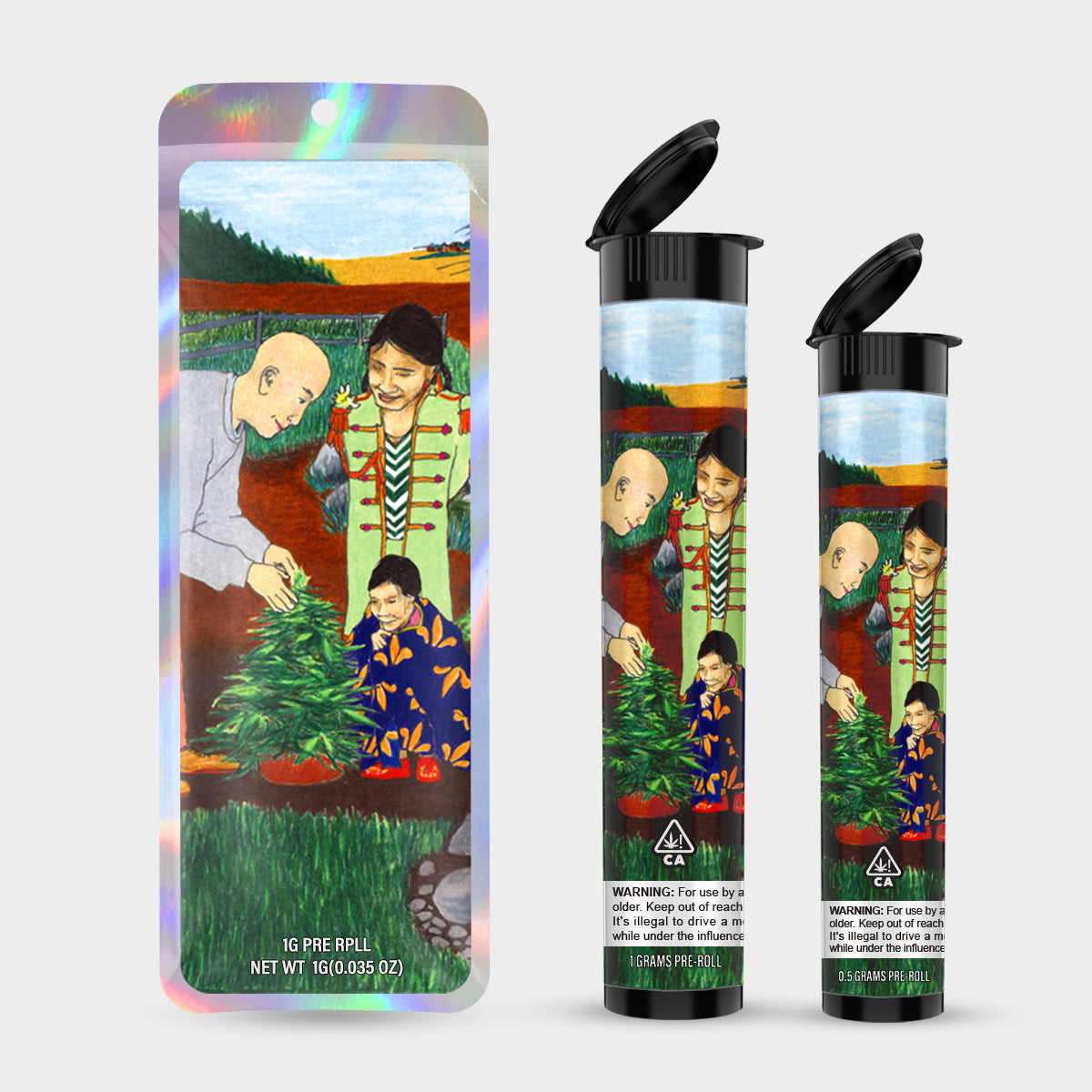 Farm 1g 0.5g Labeled Pre-Roll Tubes with Bag