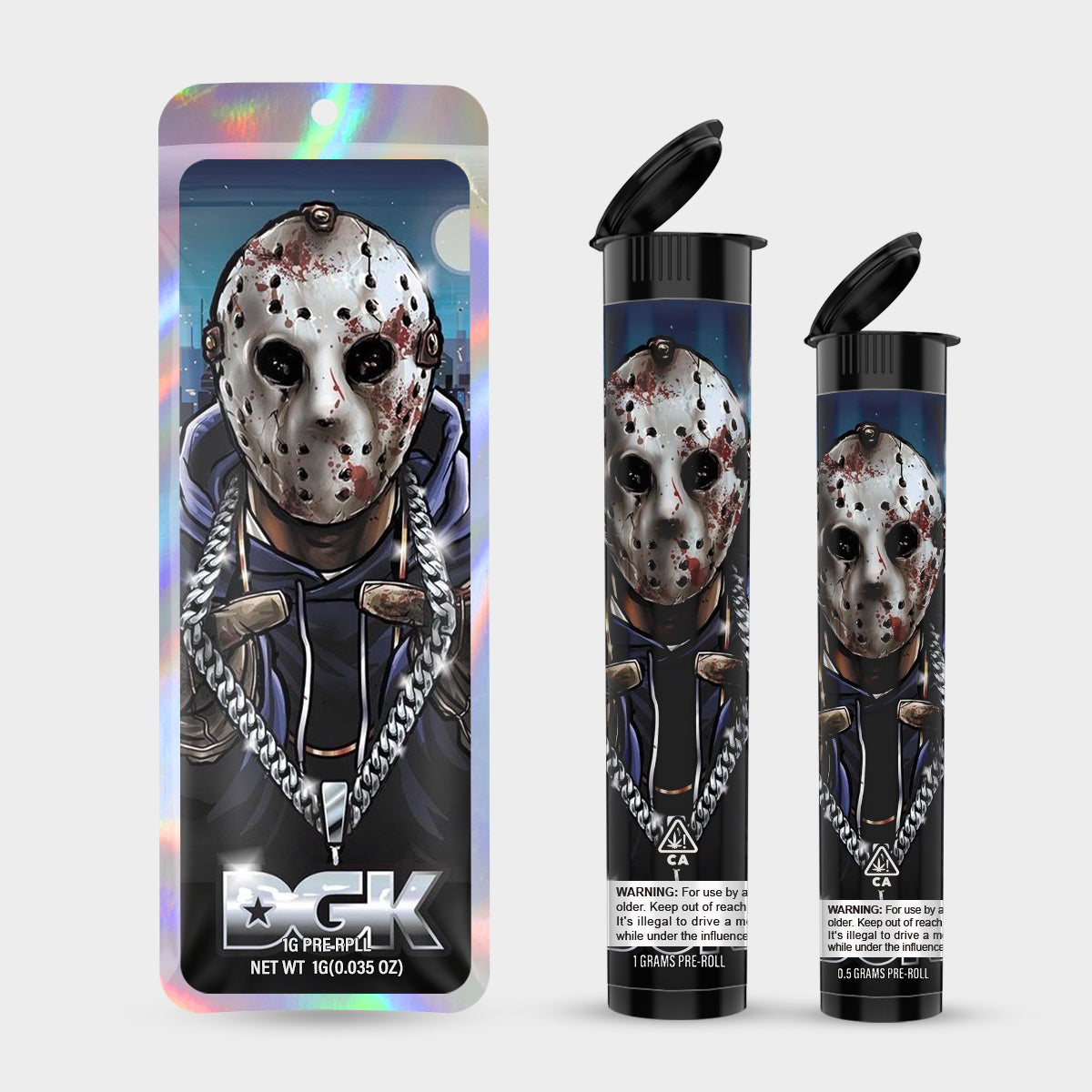 DGK 1g 0.5g Labeled Pre-Roll Tubes with Bag