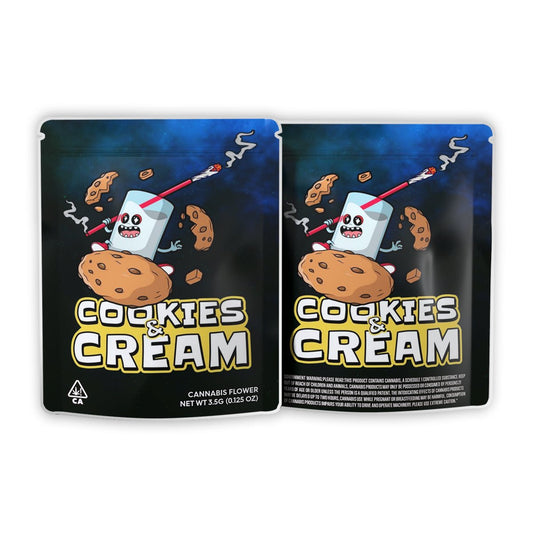 Cookies Cream Weed Mylar Bags 3.5 Grams