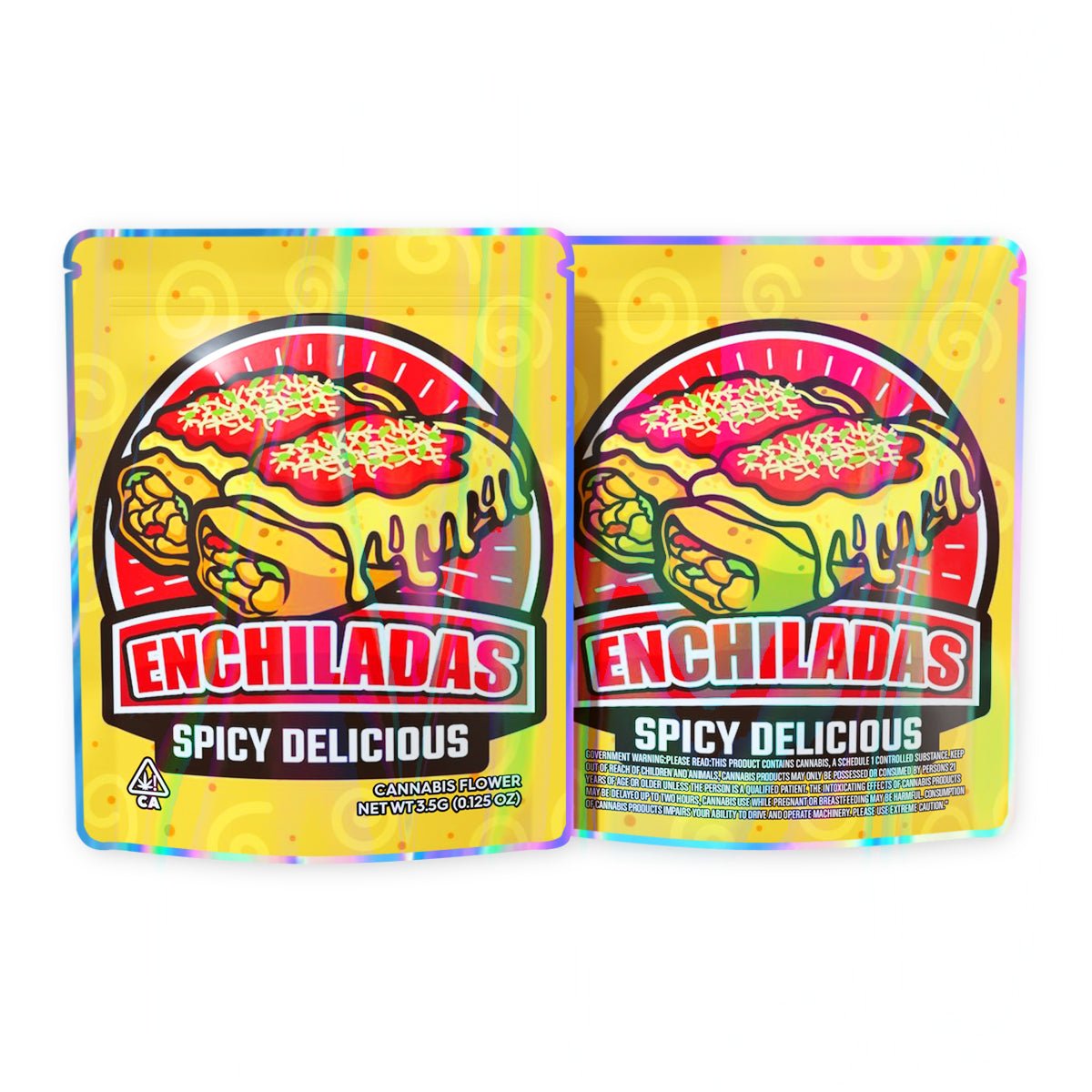 Enchiladas Spicy Delicious Mylar Bags 3.5 Grams