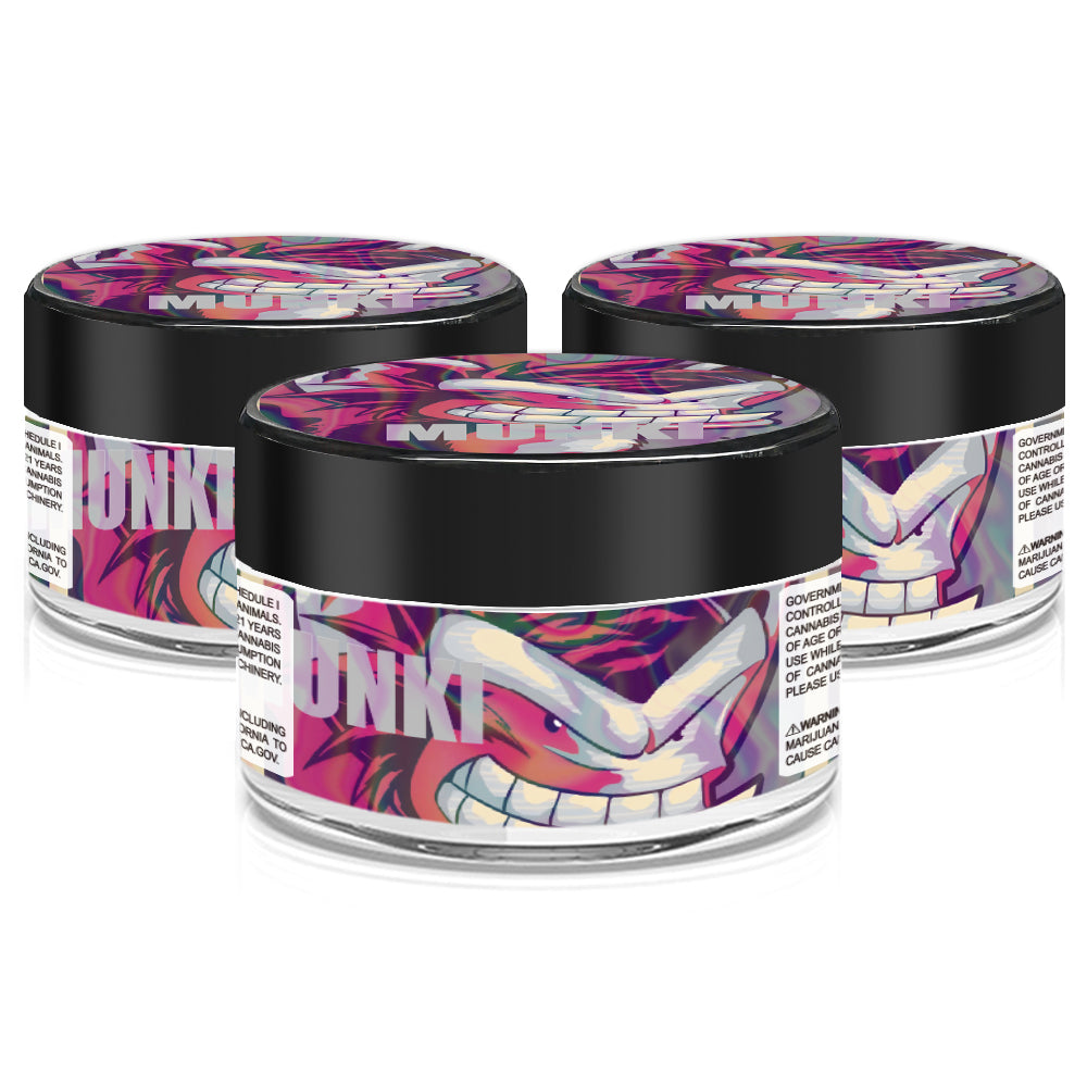 Munki 3.5g/2oz/60ml Glass Jars - Labelled