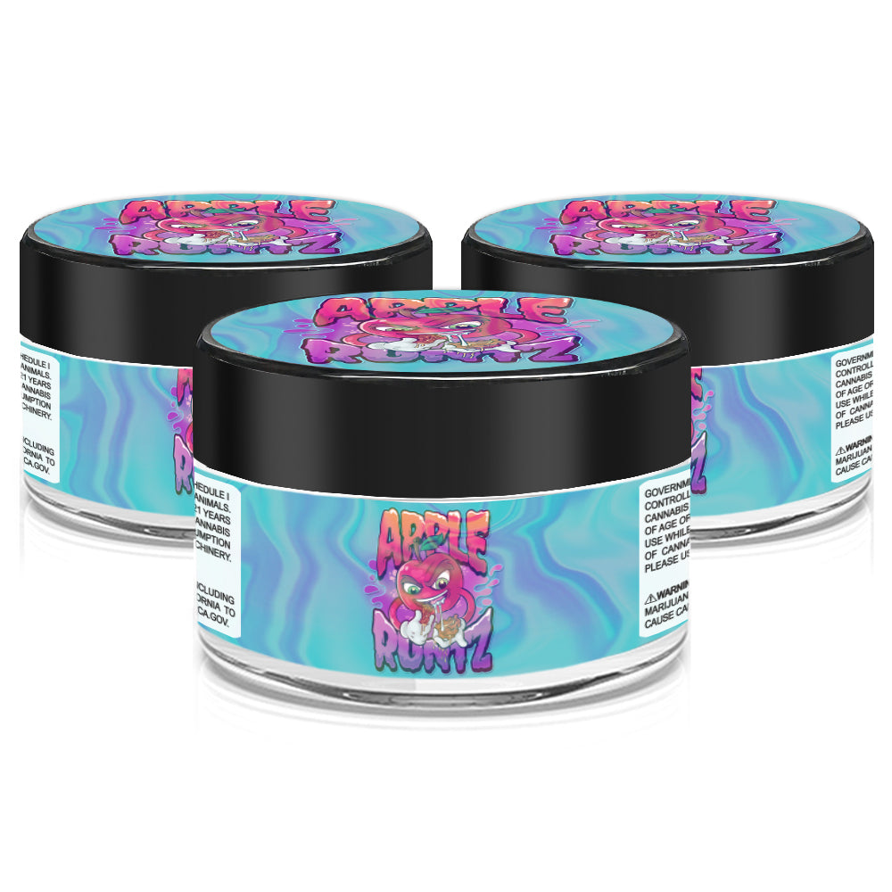 Apple 3.5g/2oz/60ml Glass Jars - Labelled