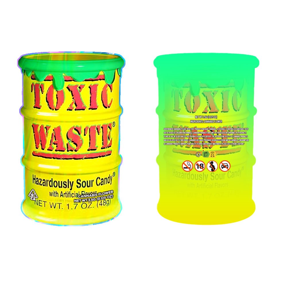Toxic Waste Hazardously Sour Candy Mylar Bags 3.5 Grams