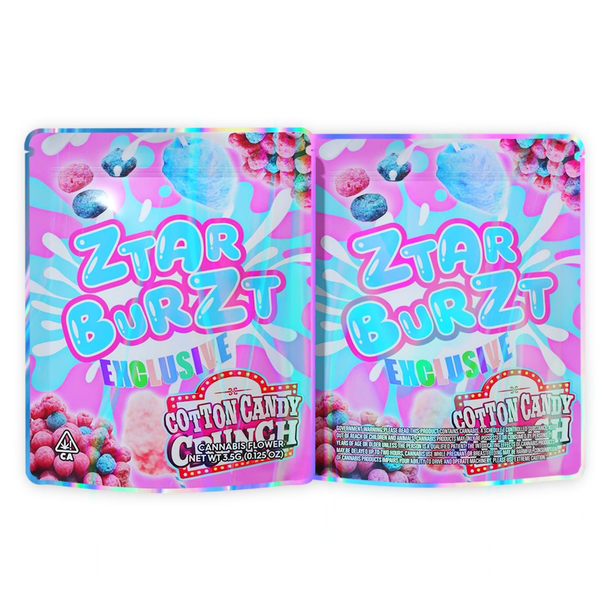 Ztarburst Exclusive Cotton Candy Crunch Mylar Bags 3.5 Grams