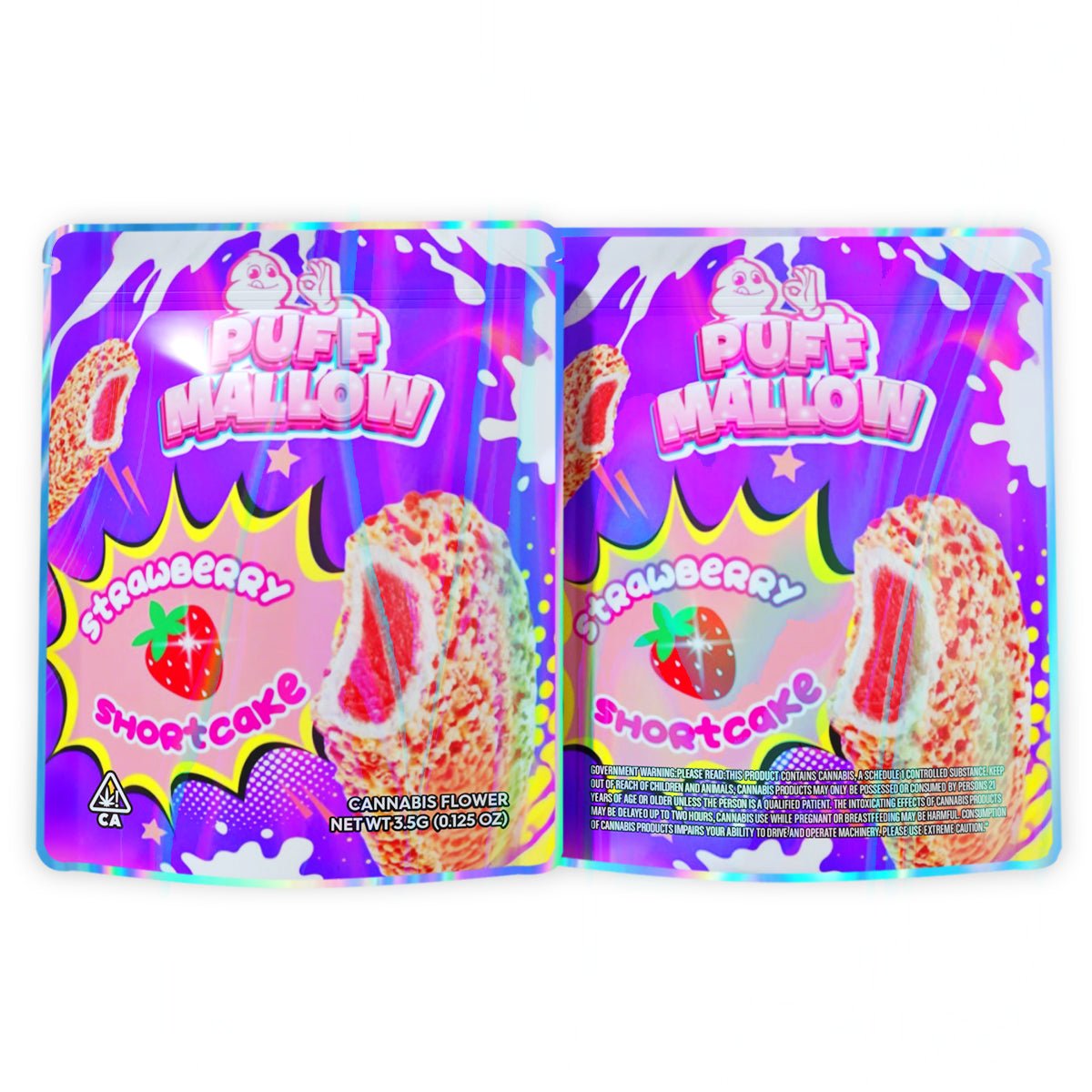 Puff Mallow Strawberry Shortcake Mylar Bags 3.5 Grams