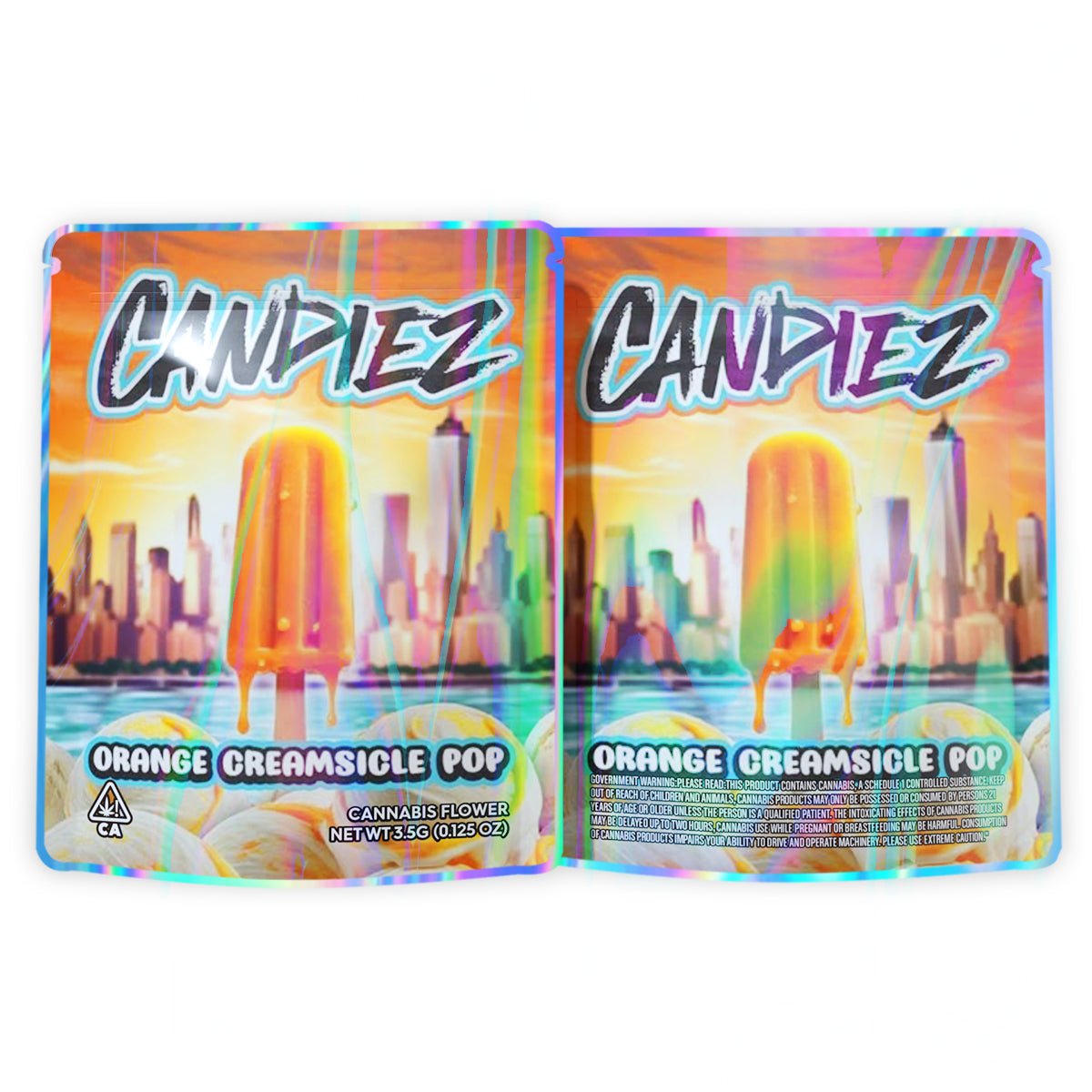 Candiez Orange Creamsicle Pop Mylar Bags 3.5 Grams