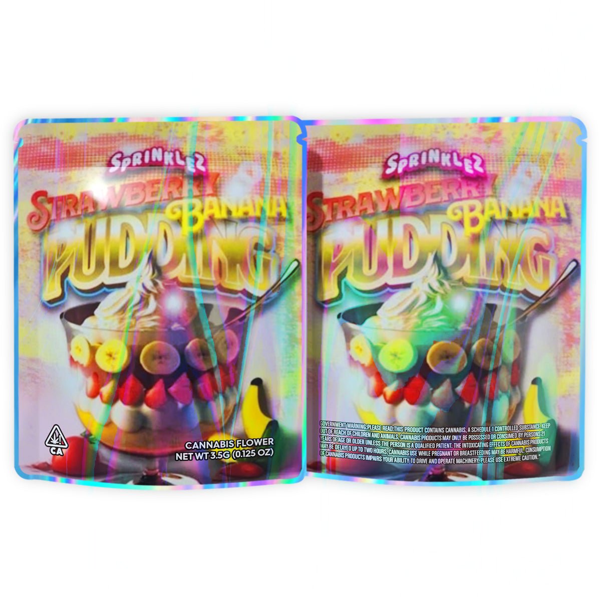 Sprinkles Strawberry Banana Pudding Mylar Bags 3.5 Grams