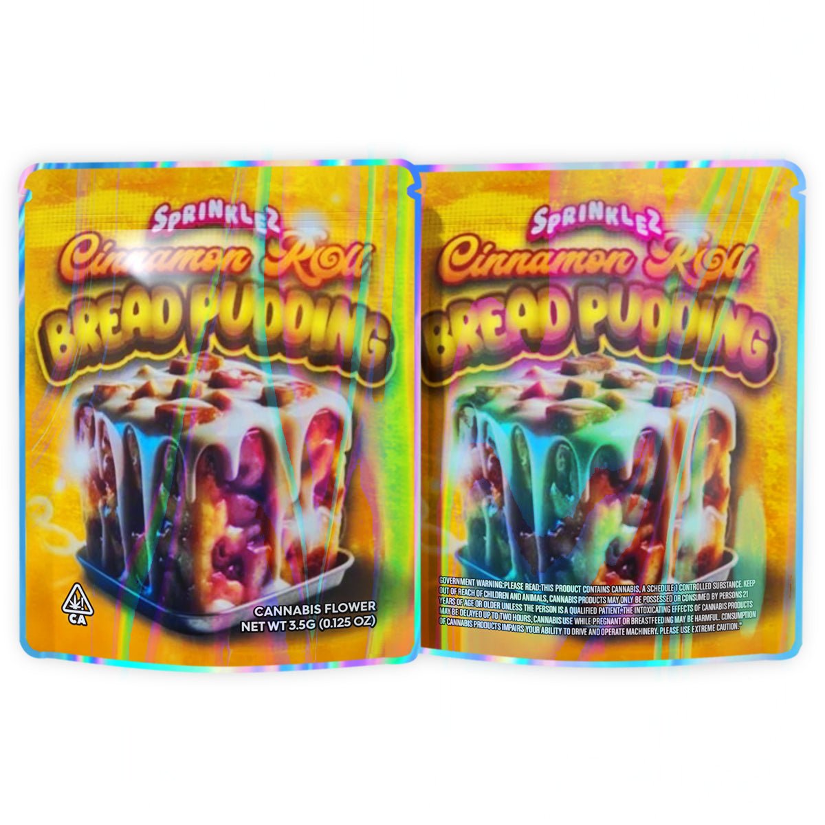 Sprinklez Cinnamon Roll Bread Pudding Mylar Bags 3.5 Grams