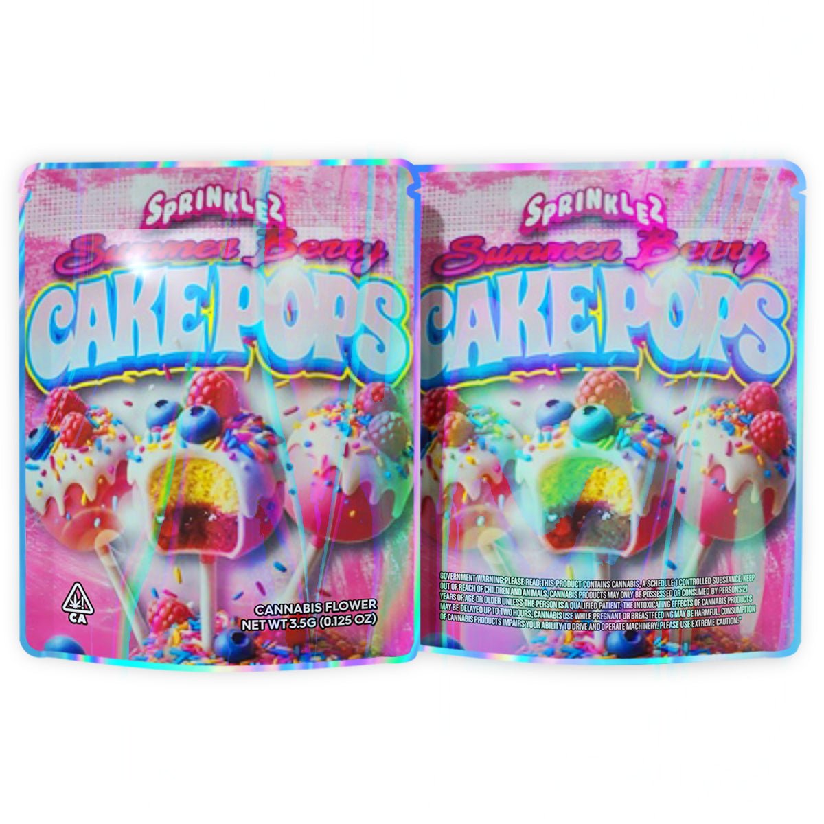 Sprinklez Summer Berry Cake Pops Mylar Bags 3.5 Grams