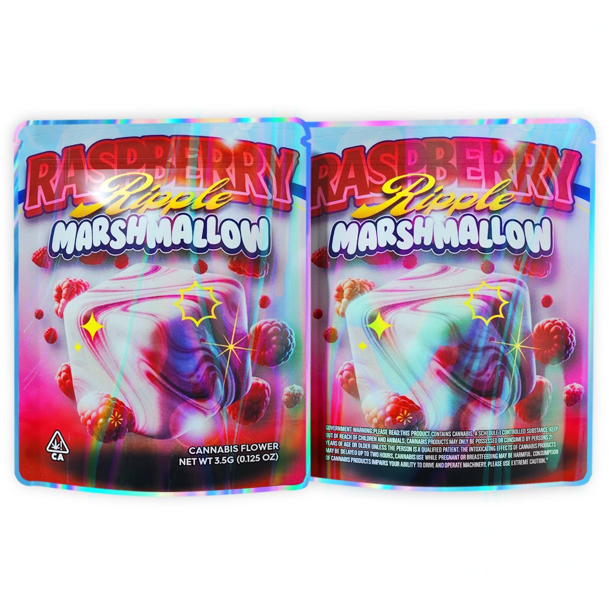 Raspberry Ripple Marshmallow 3.5G Mylar Bags