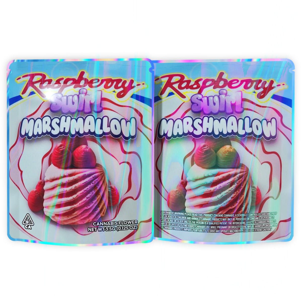 Raspberry Swirl Marshmallow 3.5G Mylar Bags