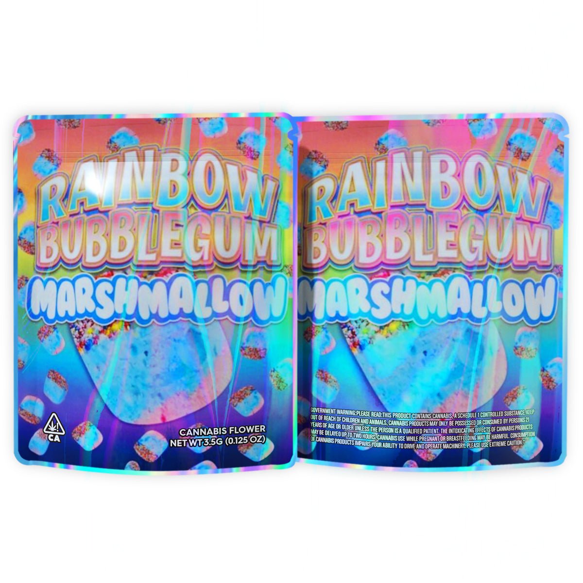 Rainbow Bubblegum Marshmallow 3.5G Mylar Bags