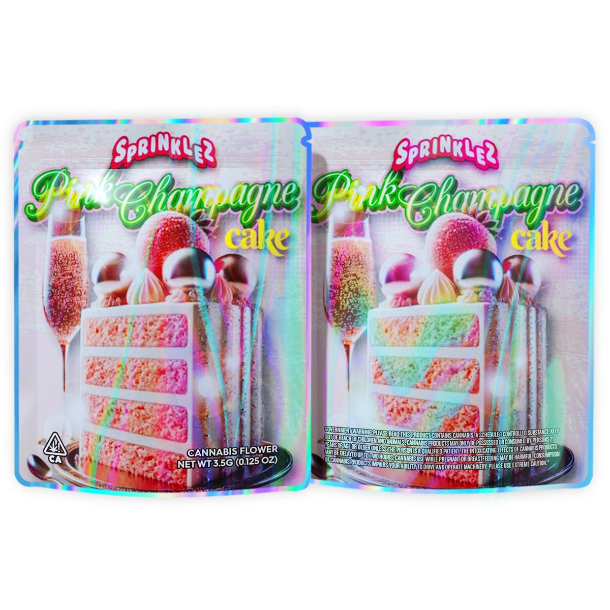Sprinklez Pink Champagne Cake 3.5G Mylar Bags