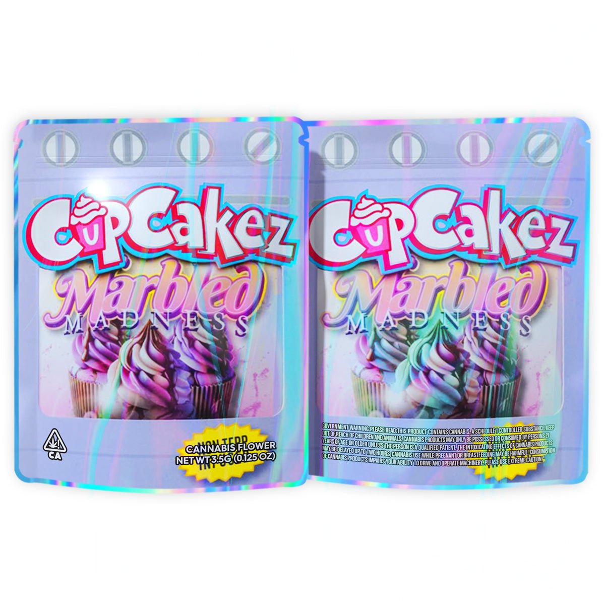 Cupcakes Marble Madness 3.5G Mylar Bags