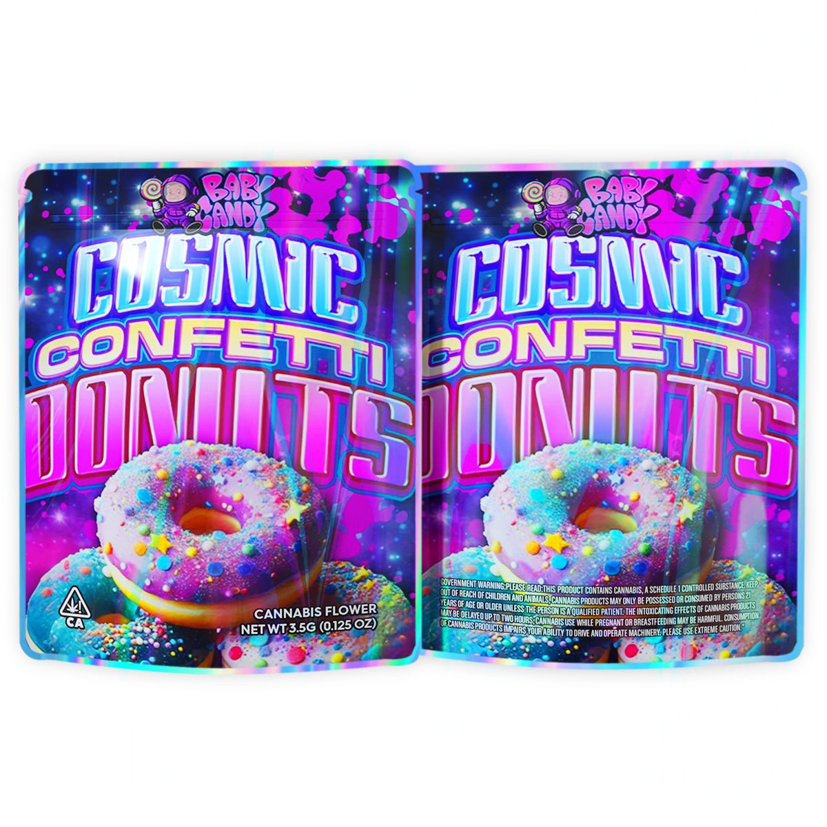 Cosmic Confetti Doniits 3.5G Mylar Bags