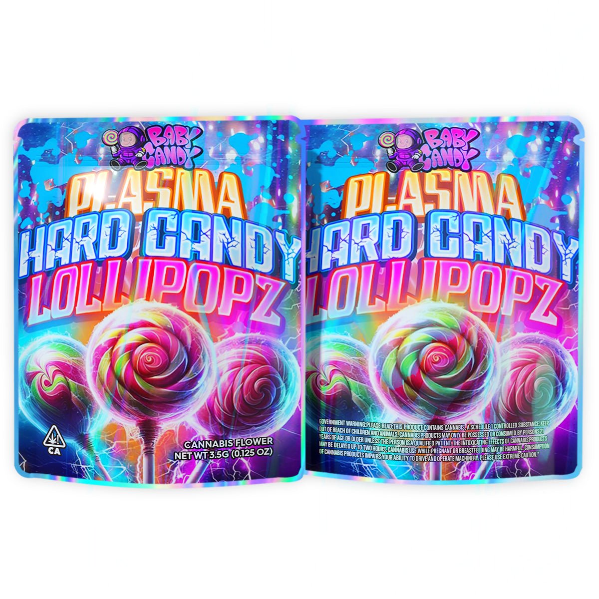 Plasma Hard Candy Lollipopz 3.5G Mylar Bags