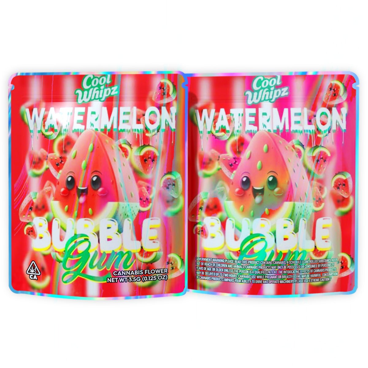 Watermelon Bubble Gum 3.5G Mylar Bags